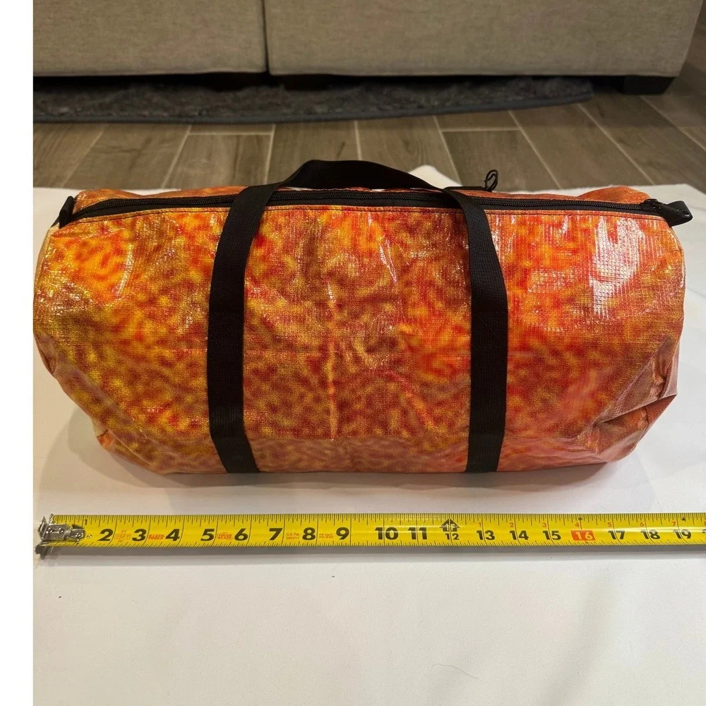 Rareform Duffel Bag Unisex Medium Orange Yellow New‎ Repurposed Billboard Vinyl